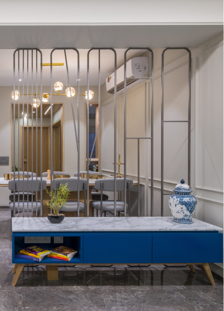 Modern apartment interior design with cozy furniture