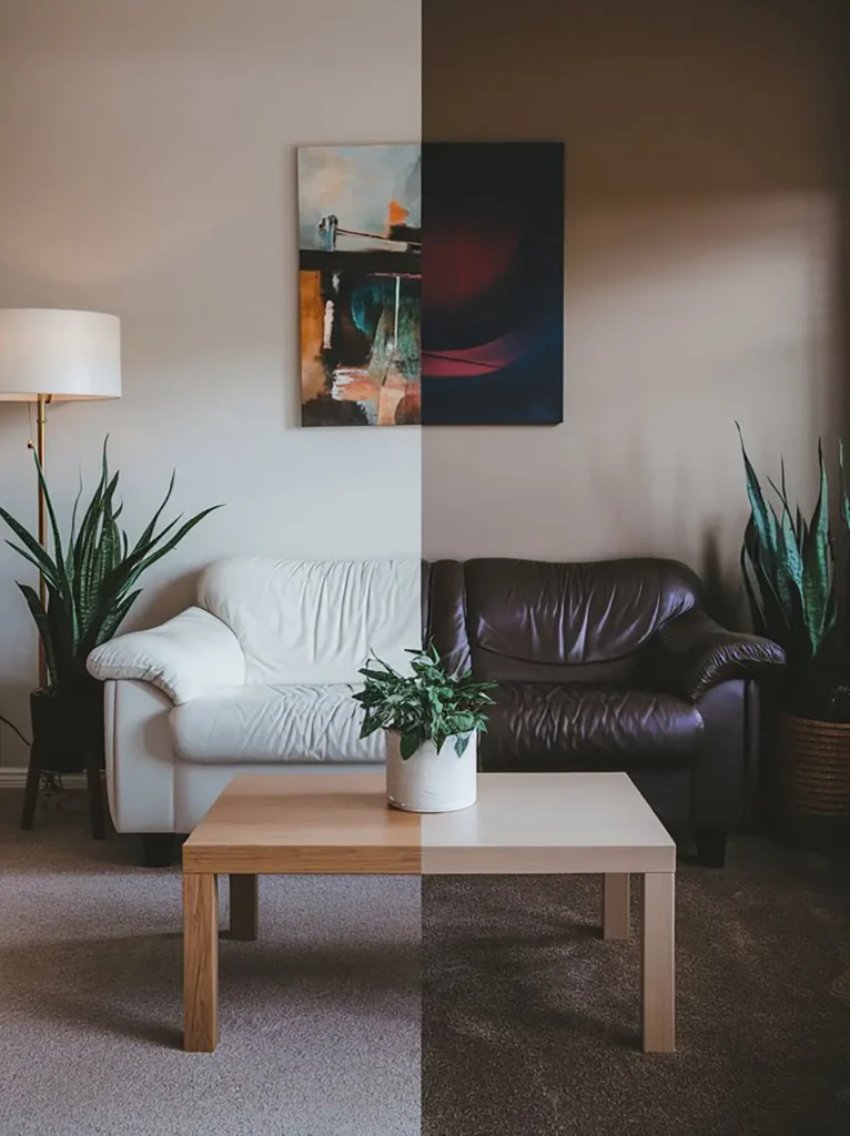 Cohesive color palette in home interior design creating a balanced and elegant look