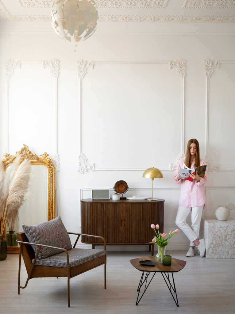 Textured wall panel interior design trend for contemporary living rooms in 2026