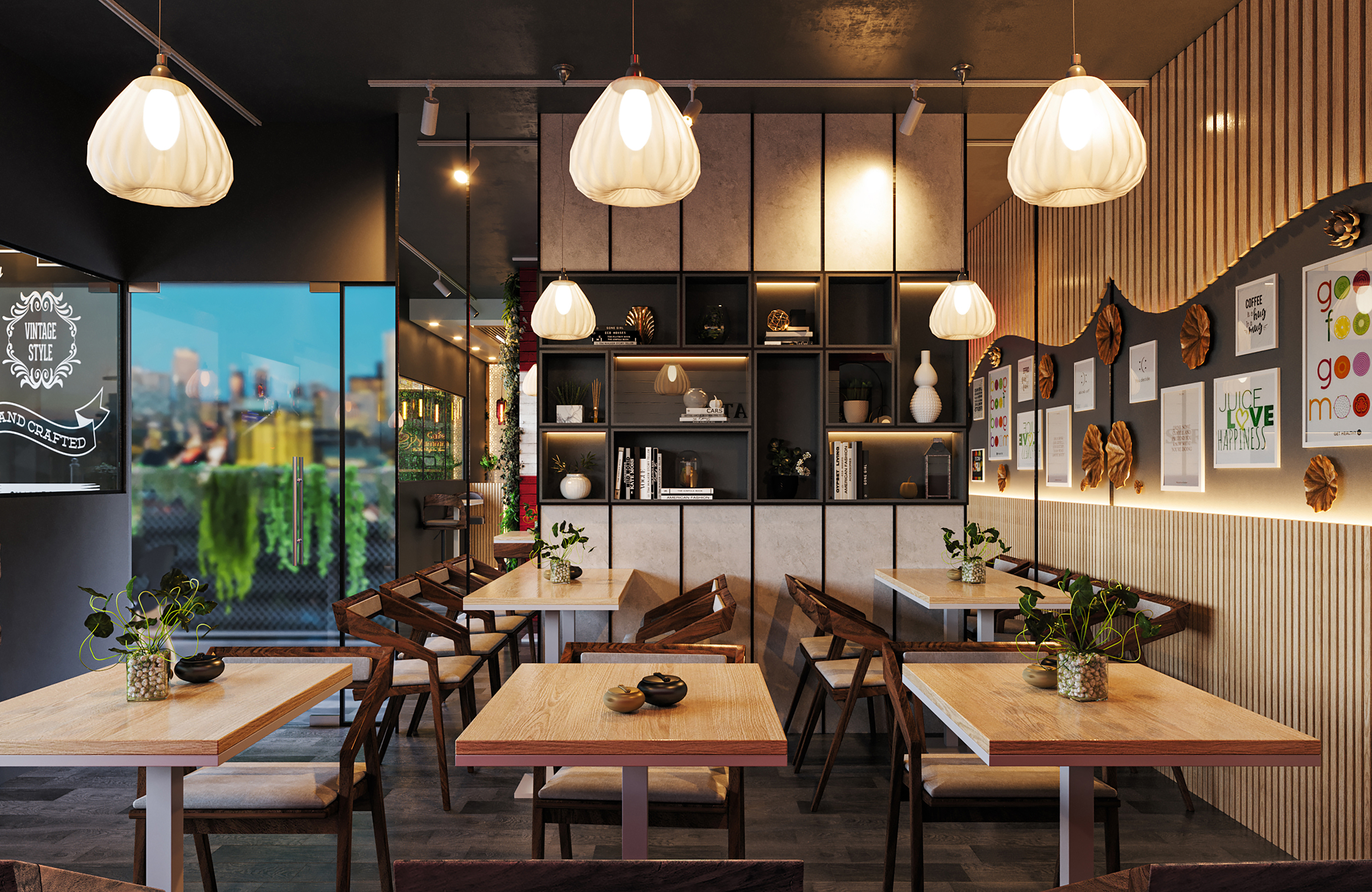 Cafe lighting design in Ahmedabad coffee shop creating warm and inviting ambiance