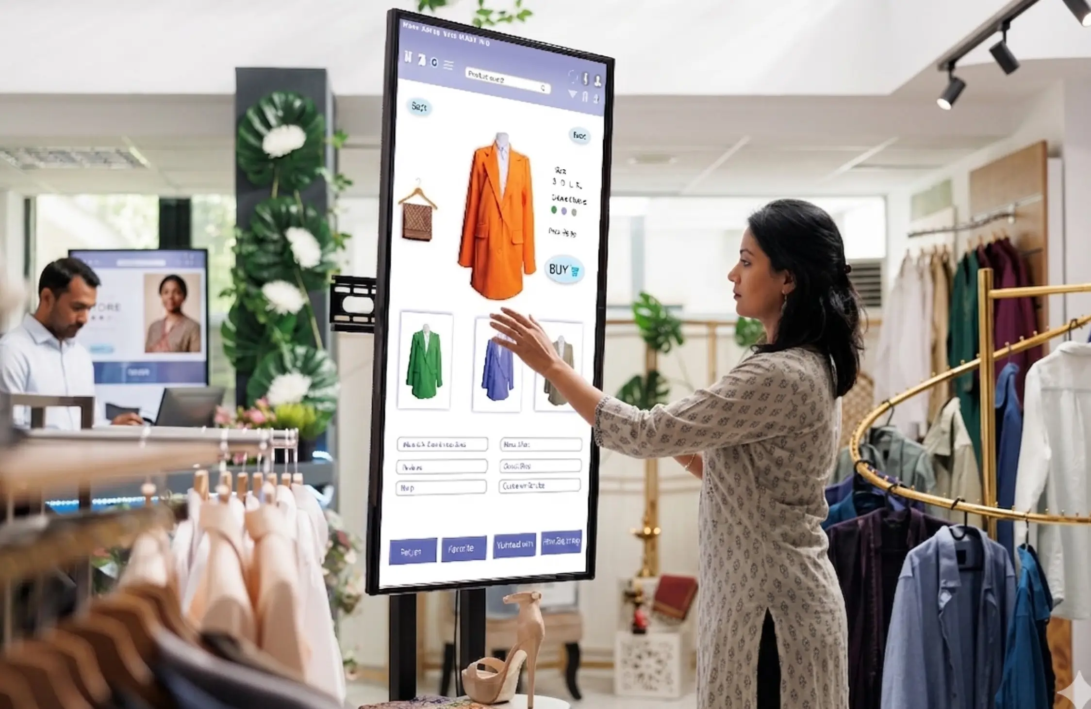 Modern retail store interior design in Ahmedabad with digital displays and smart systems