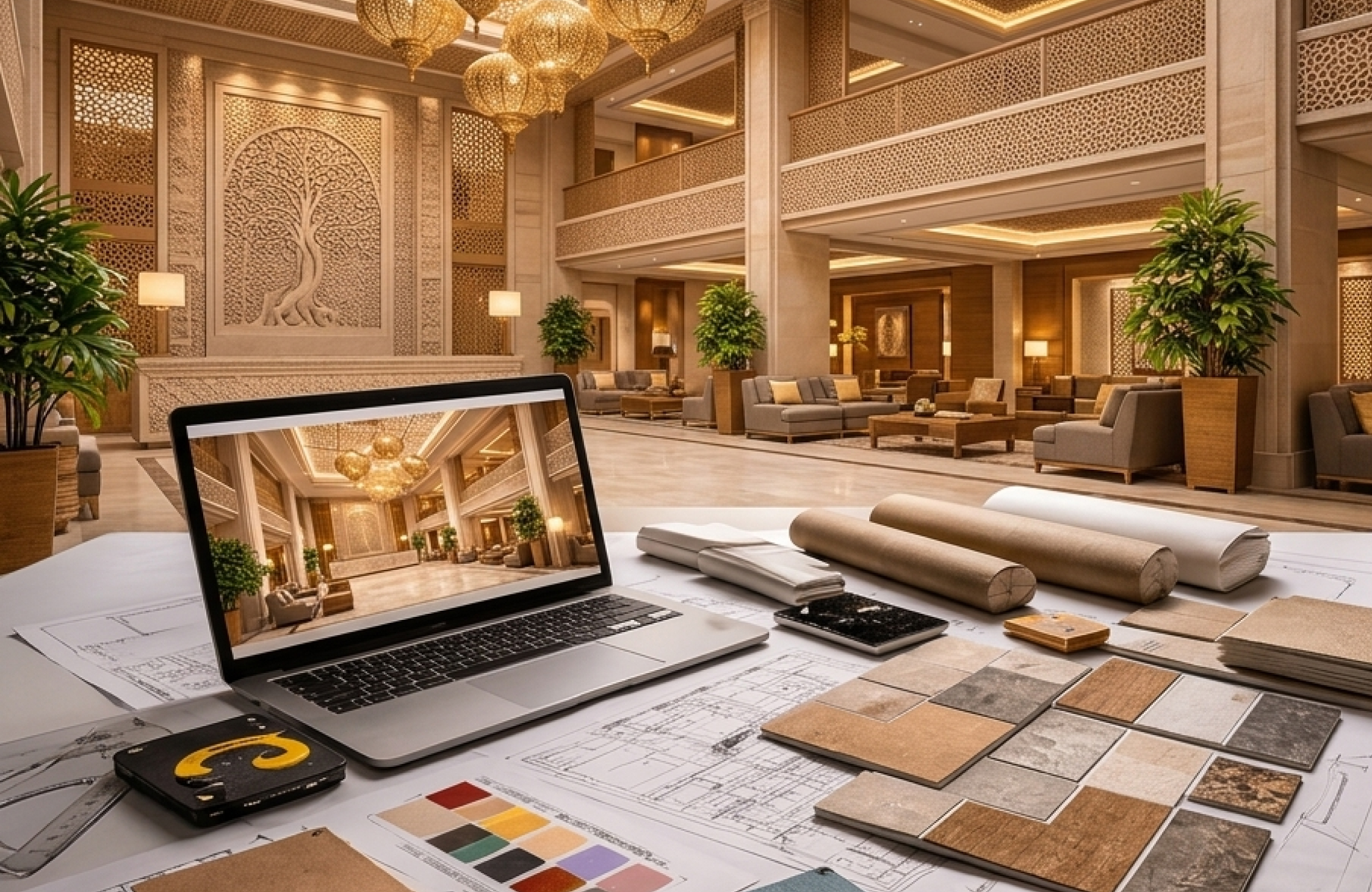 Premium material selection in turnkey interior design Ahmedabad for high quality finishes