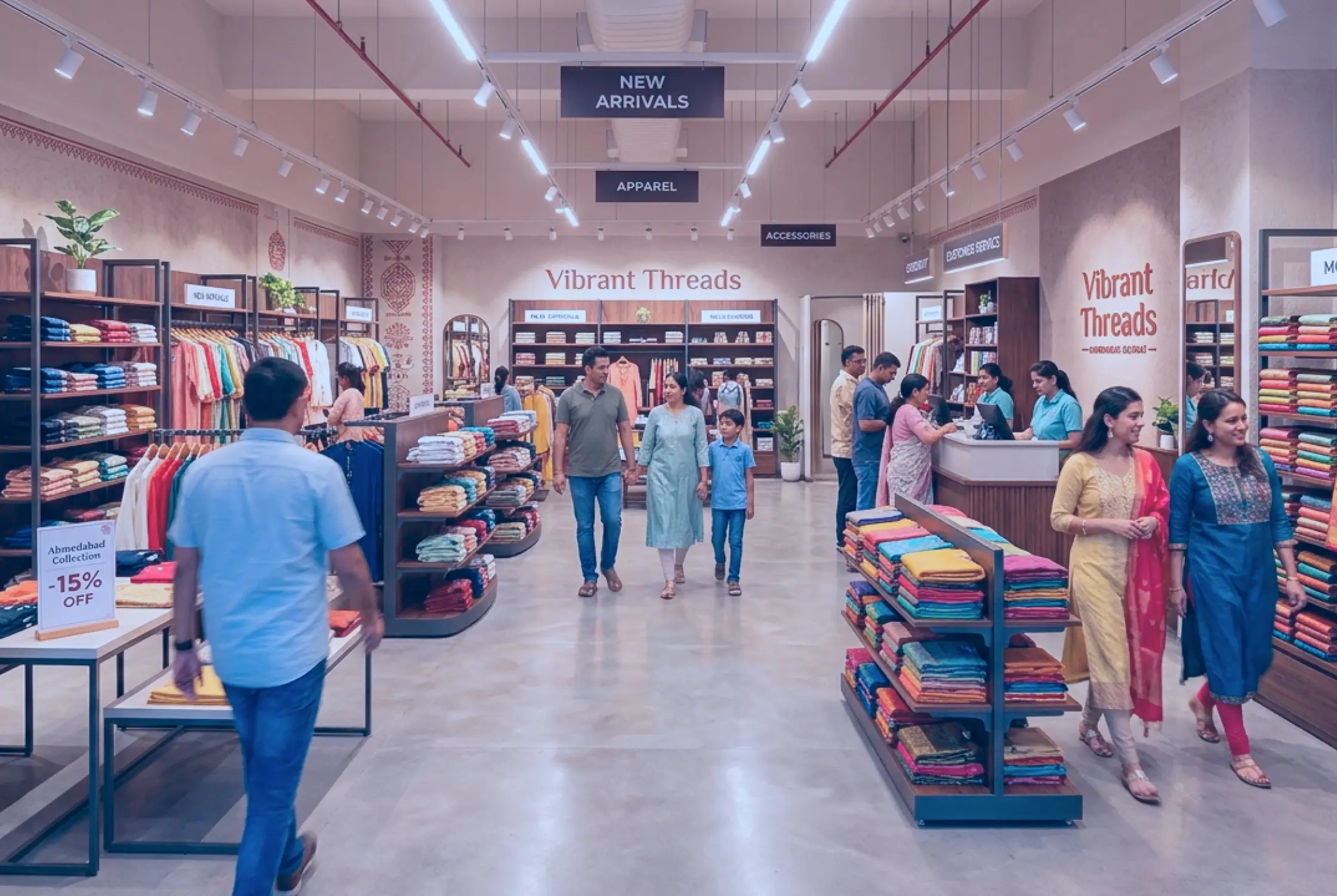 Retail store layout design in Ahmedabad optimized for smooth customer flow and navigation