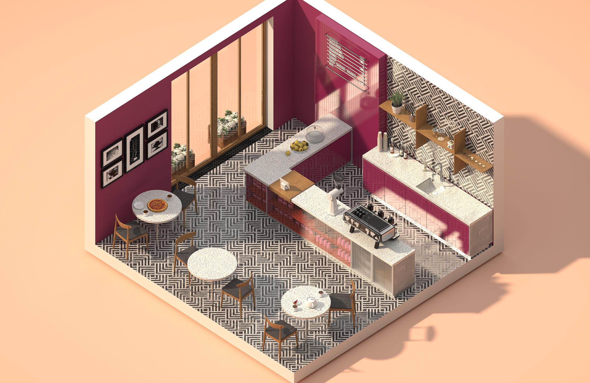 Smart cafe layout design in Ahmedabad with comfortable seating and efficient space planning