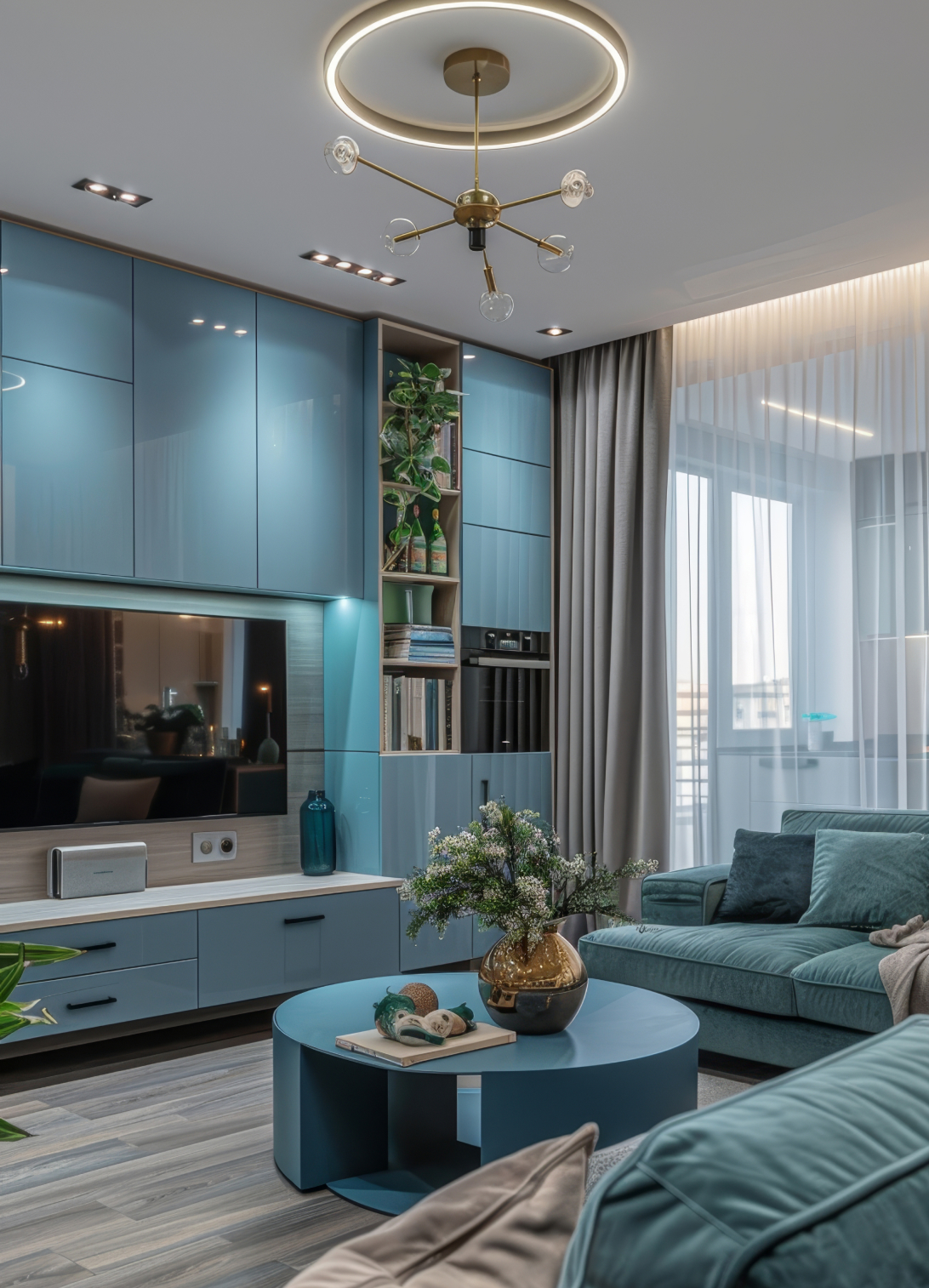 Modern 3 BHK interior design in Ahmedabad with luxury living room and elegant furniture layout