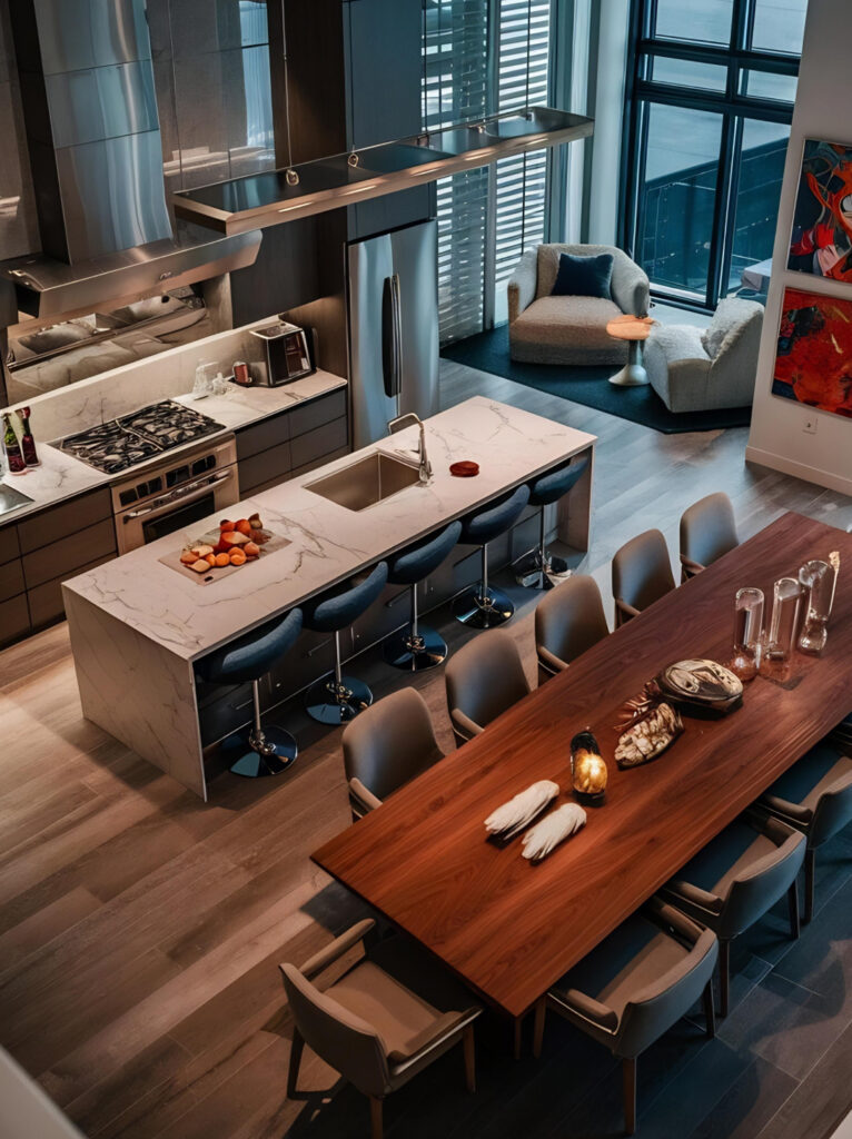 Modular kitchen design in 3 BHK interior design Ahmedabad with smart storage solutions