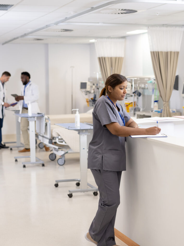 Multi-speciality hospital interior design in Ahmedabad with modern patient-friendly healthcare spaces by Ocean Designs Studio