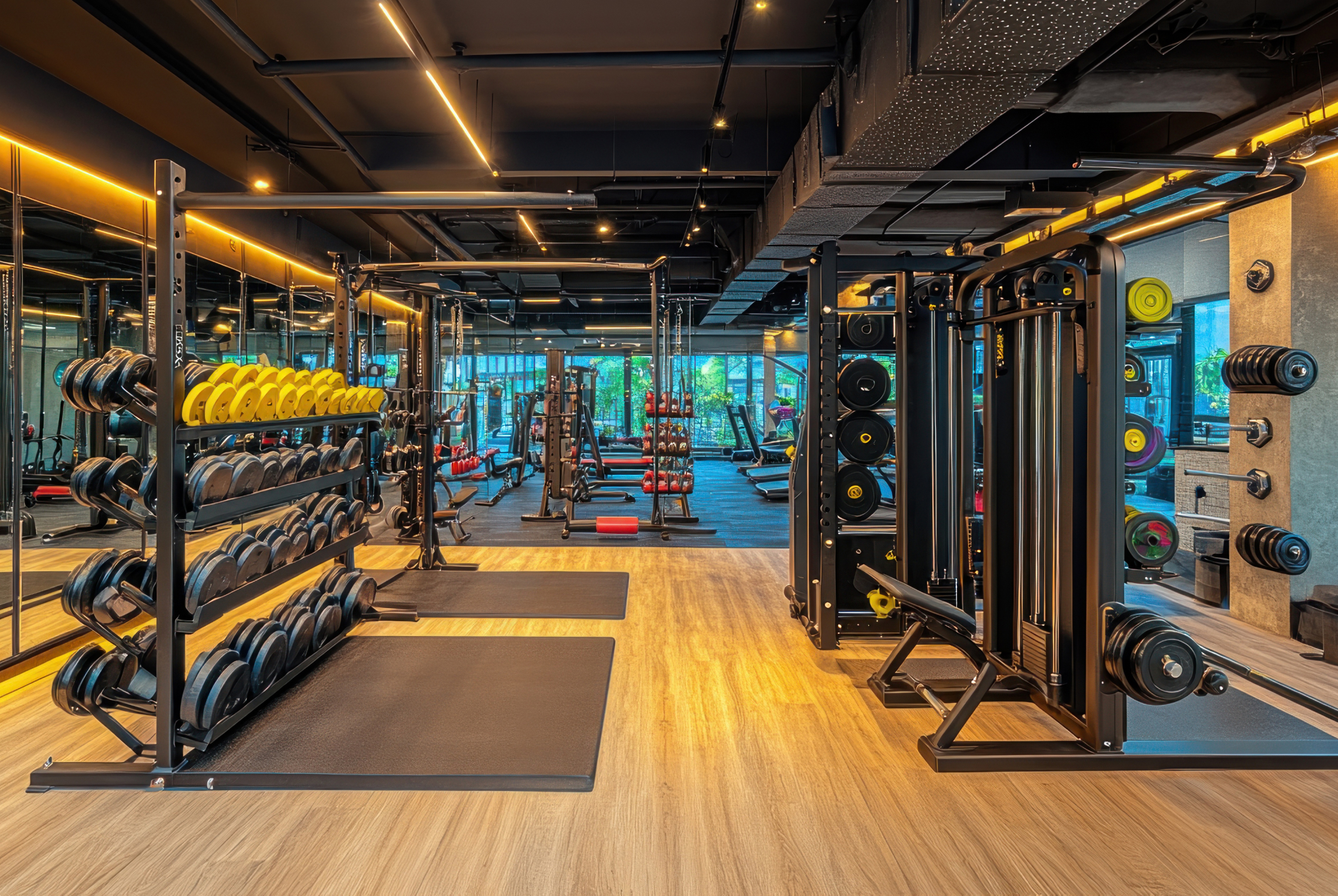 Smart fitness studio space planning designed for smooth circulation, functionality, and member comfort