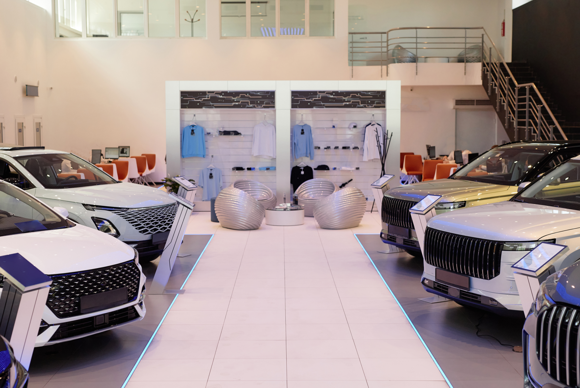 Retail showroom interior design in Ahmedabad featuring customer-friendly layouts and modern display solutions