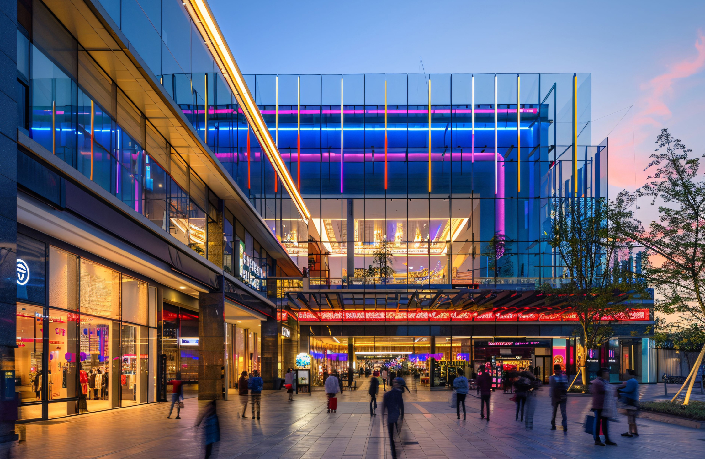 Grand shopping mall atrium design featuring open spaces, modern architecture, and enhanced visitor experiences