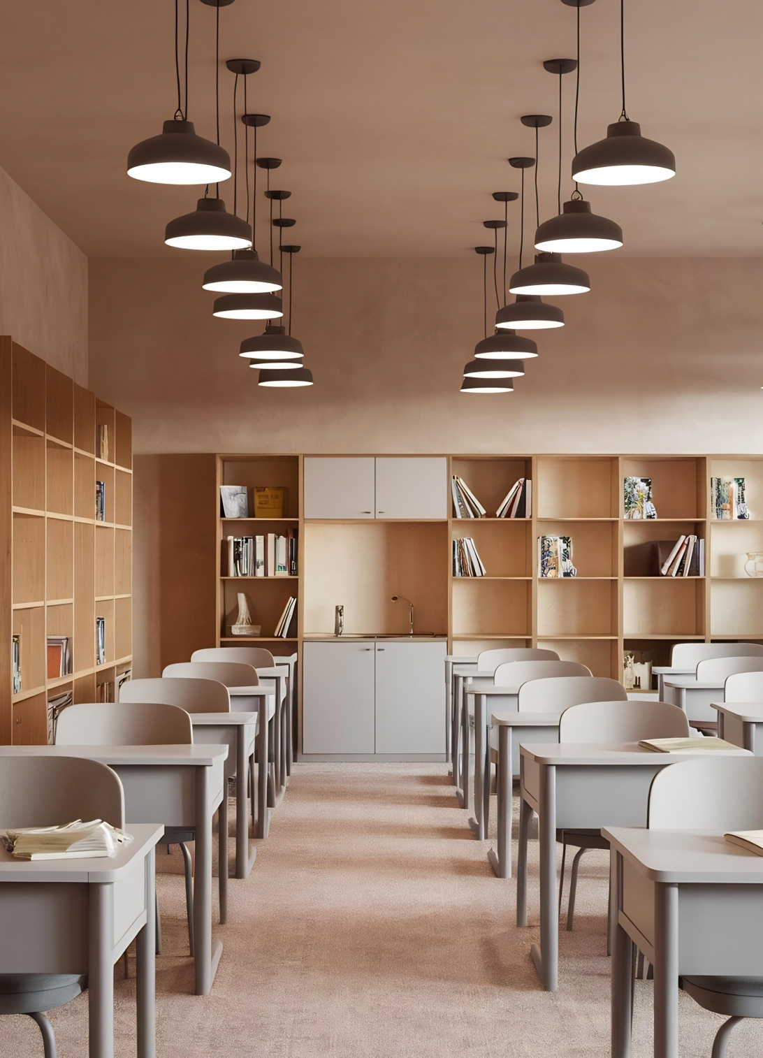 Coaching institute interior design in Ahmedabad with modern classrooms, ergonomic furniture, and inspiring educational spaces by Ocean Design Studio