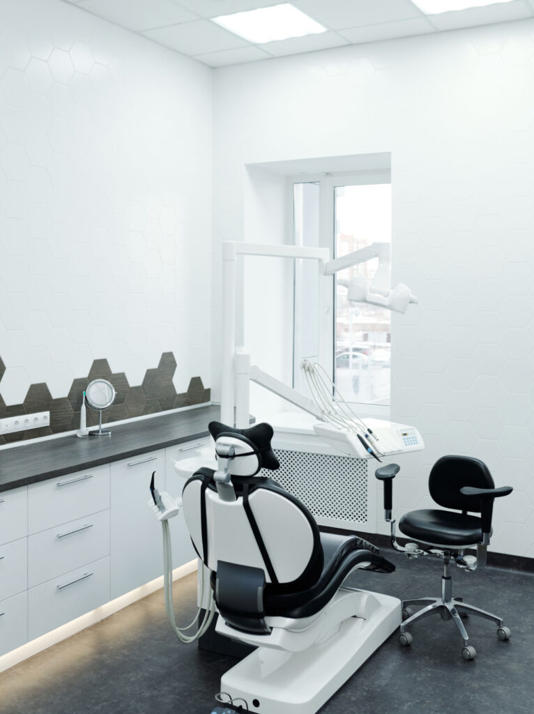 Modern dental clinic interior design in Ahmedabad with functional treatment rooms and premium healthcare interiors