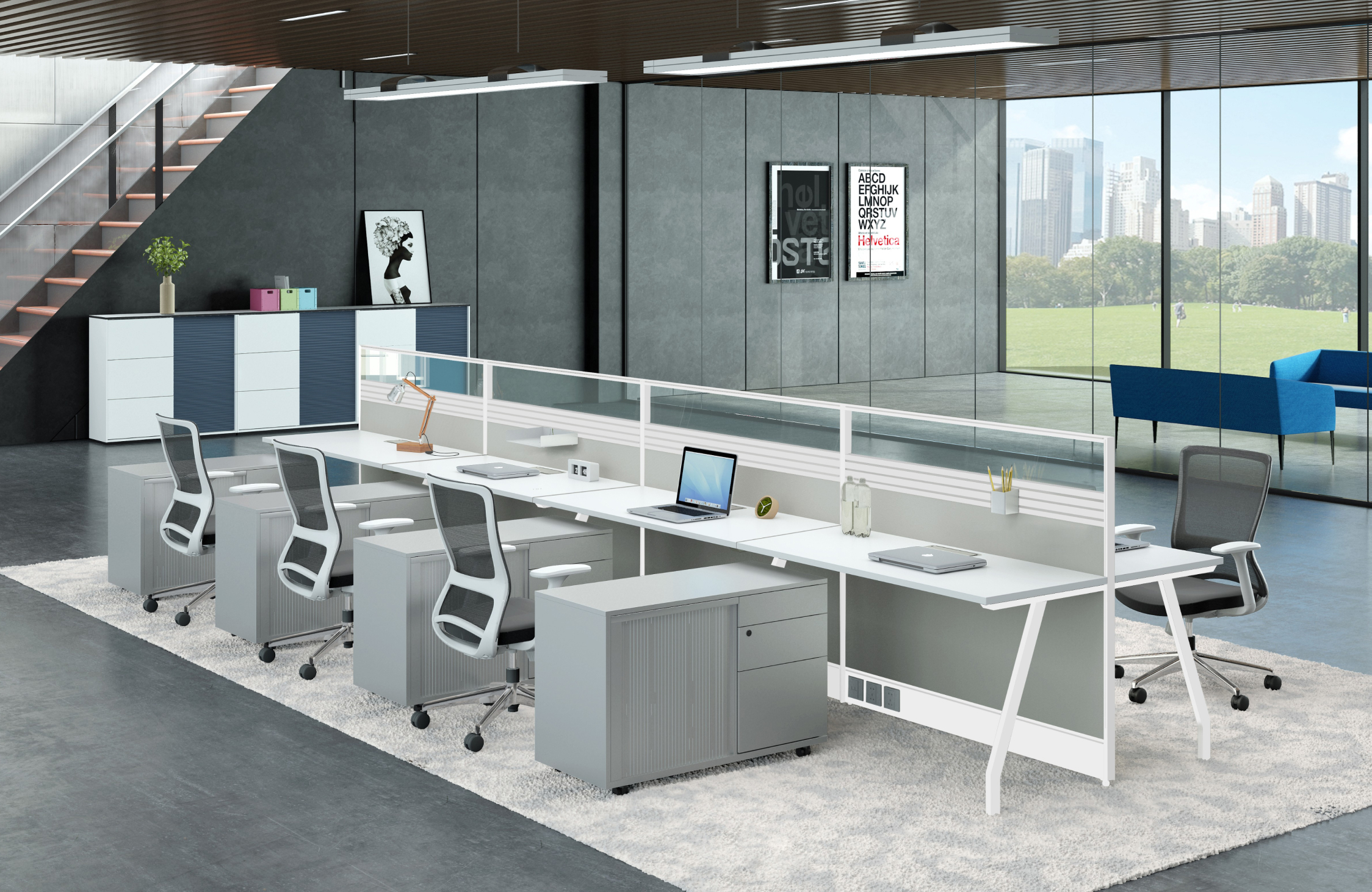 Modern corporate office interior designed for productivity and collaboration