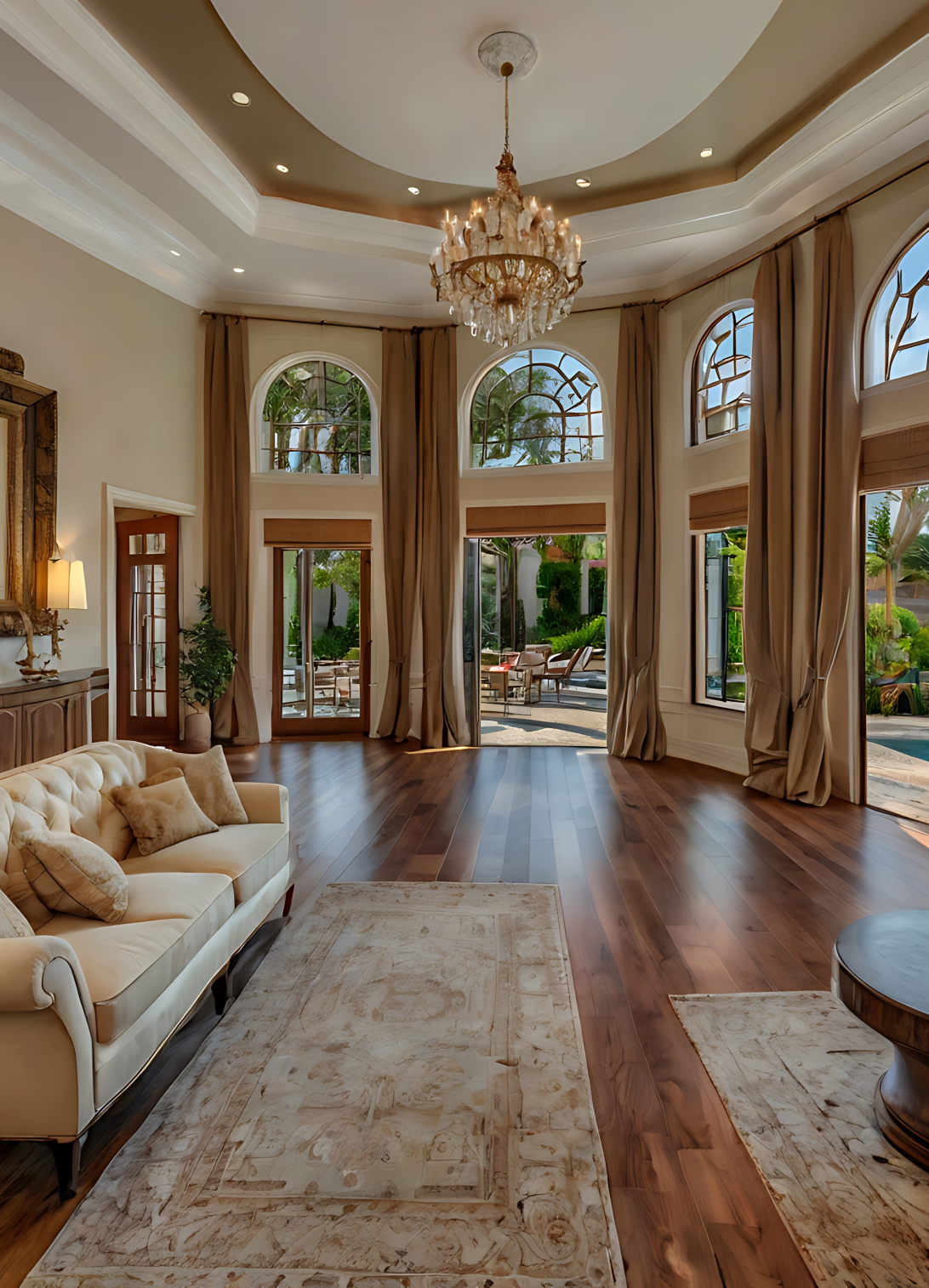 Luxury bungalow interior design in Ahmedabad with elegant living room and premium furnishings