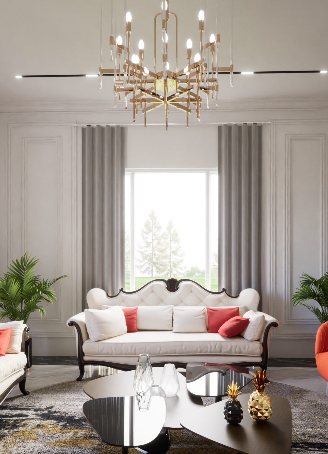 Luxury home interior design in Ahmedabad featuring elegant living spaces by Ocean Design Studio