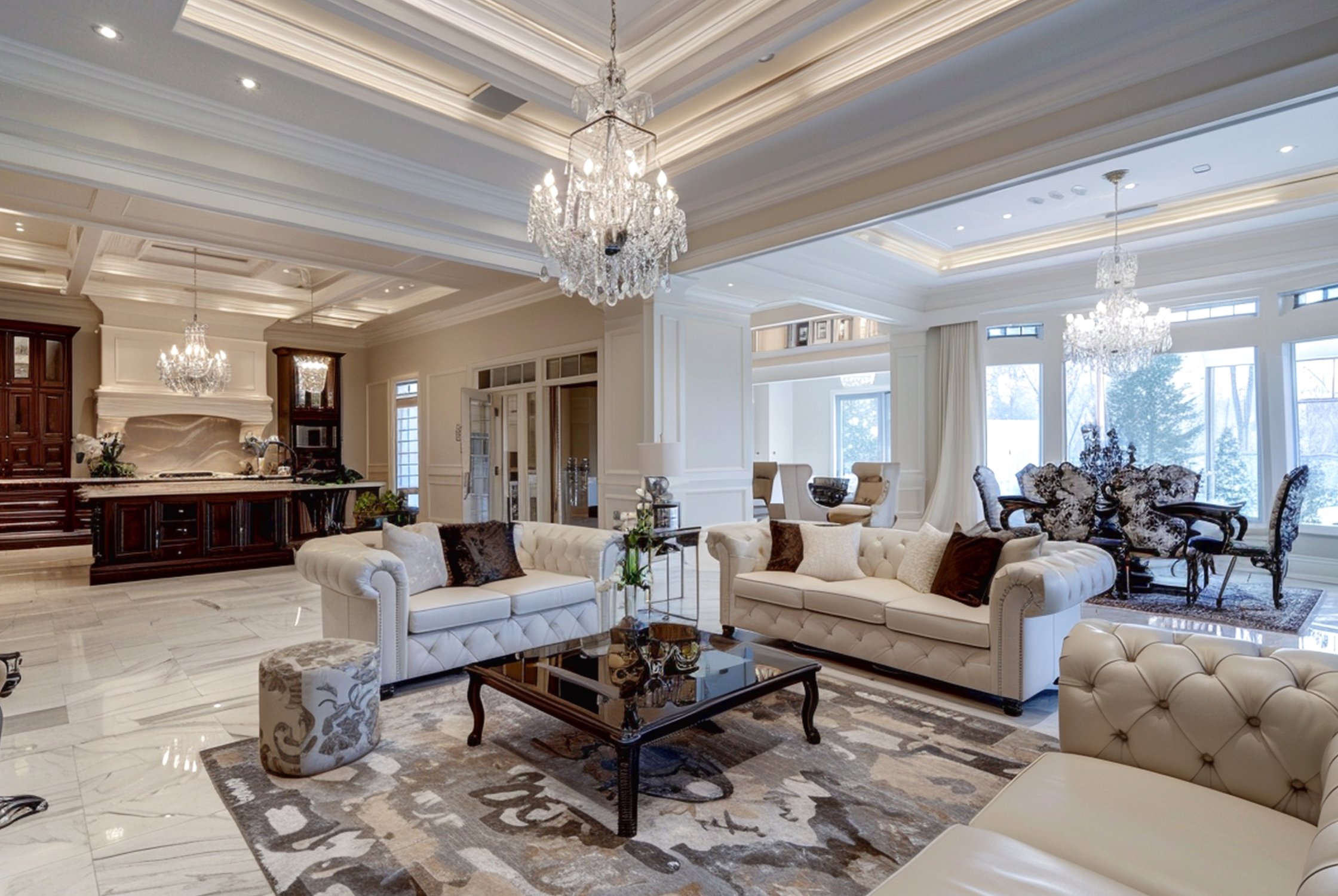 Modern luxury bungalow interior in Ahmedabad with sophisticated living room design