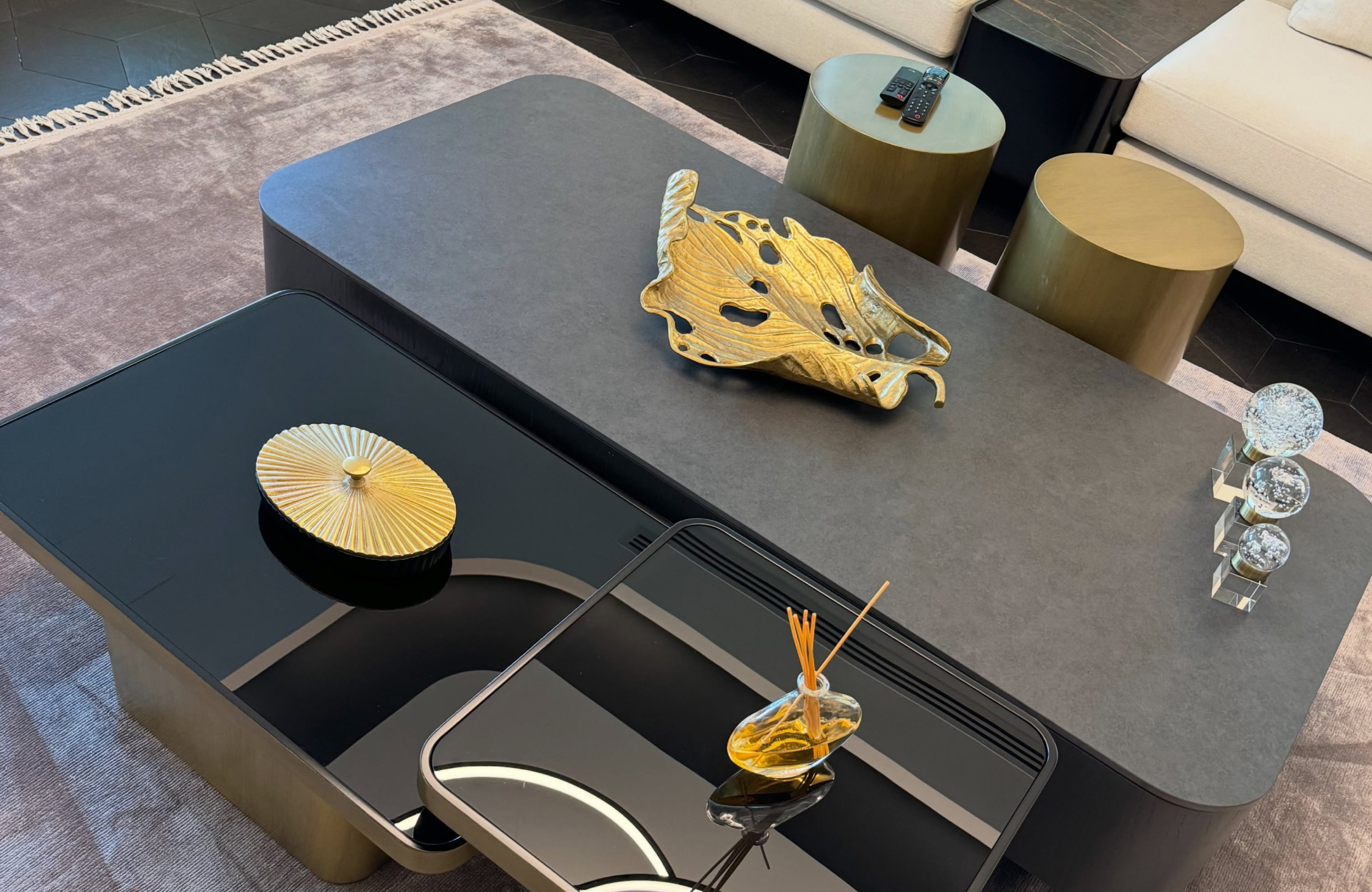 Luxury interior furniture detailing with premium materials, refined finishes, and sophisticated residential styling.